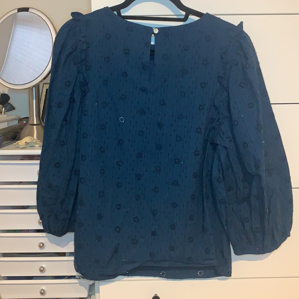 Universal Thread 3/4 Puff Sleeve Eyelet Blouse - Picture 3 of 6